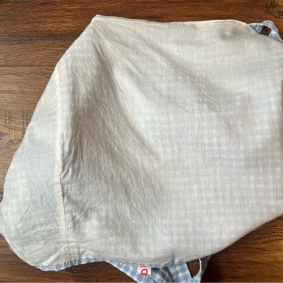 Womens Blue White‎ Gingham Cropped Top Bows Y2K Cottagecore Coquette Boho Small - Picture 6 of 6